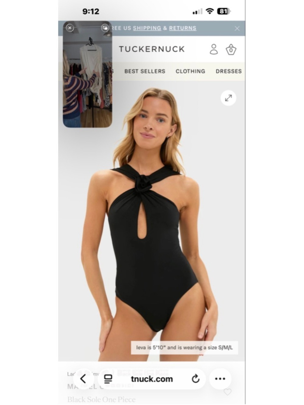 NWT MAYGEL CORONEL Black Sole One Piece Swimsuit One Size S/M/L